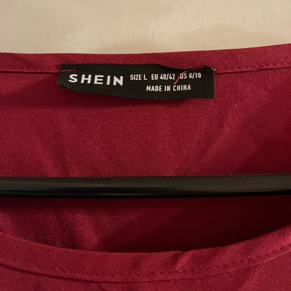 Shein Boxy Top, Maroon, Large